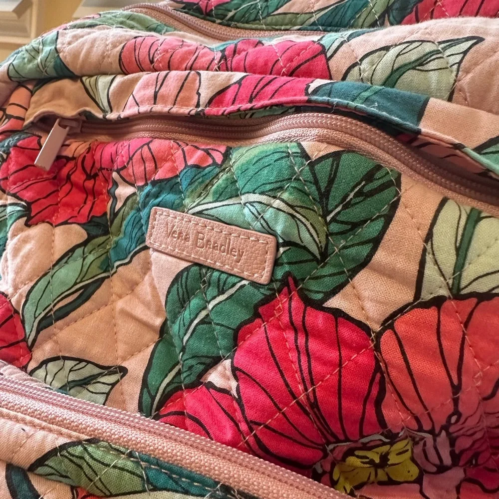 Vera Bradley Floral Pink and Green Women's Backpack - Picture 5 of 5